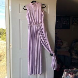 Lavender Sleeveless Mock Neck Jumpsuit